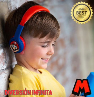 "Diadema de Mario Bros Bluetooth con Auriculares Inalámbricos y Manos Libres"