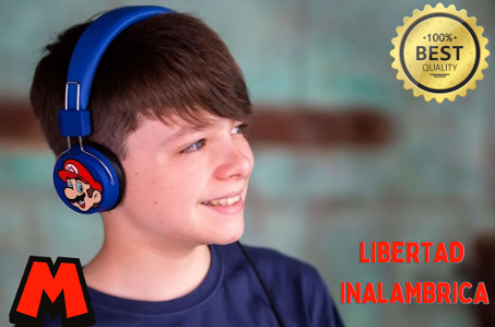 "Diadema de Mario Bros Bluetooth con Auriculares Inalámbricos y Manos Libres"